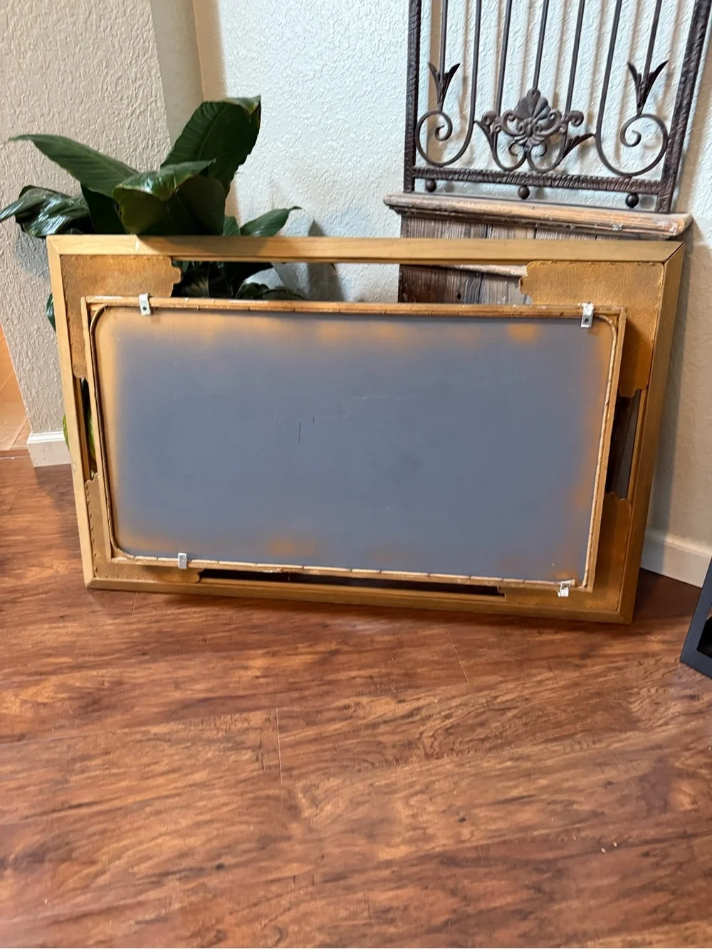 Vtg MCM Illinois Moulding Co Gold Gilt  Mirror Shadow Box Wall Shelf